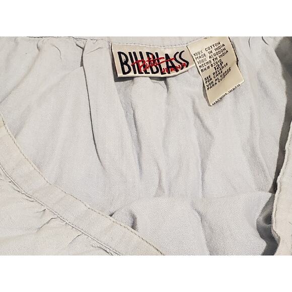 Vintage Bill Blass Jeans Light Blue Denim Embordered Floral Trim Flare Skirt - Picture 4 of 6